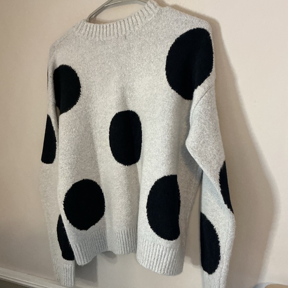 Chelsea & Theodore Abstract Circle Knit Sweater Black White Size Small - Picture 7 of 9